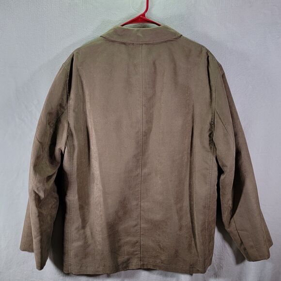 SLATE & STONE Slates Men's XL Brown Tan Faux Suede Lined Button Work Jacket - Picture 6 of 10